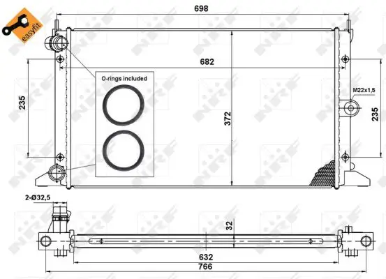 NRF 50592 - Kühler, Motorkühlung - EASY FIT Sonderangebot