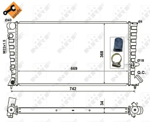 NRF 519510 - Kühler, Motorkühlung - EASY FIT Letzte Chance