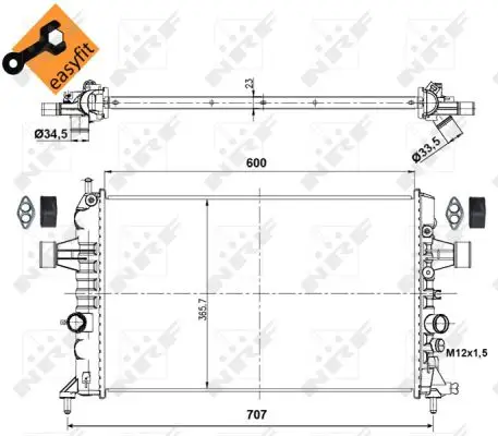 NRF 53000 - Kühler, Motorkühlung - EASY FIT Mega-Angebot