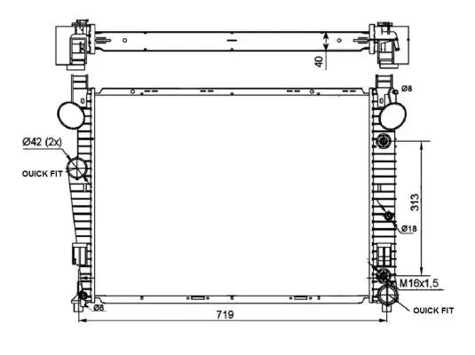 Echt NRF 53103 - Kühler, Motorkühlung - EASY FIT