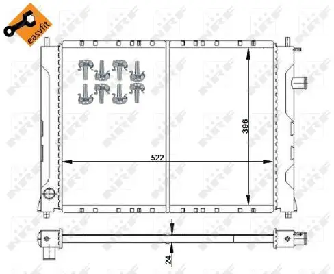 NRF 55326 - Kühler, Motorkühlung - EASY FIT Neu