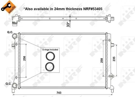NRF 56153 - Kühler, Motorkühlung - EASY FIT Highlight