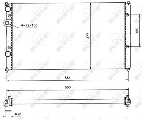 NRF 58093 - Kühler, Motorkühlung Preiswert
