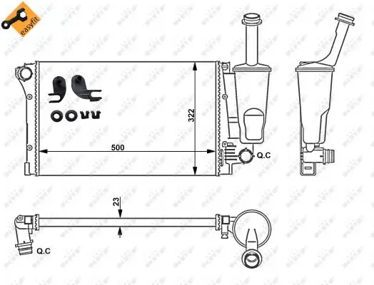 Zertifiziert NRF 58170 - Kühler, Motorkühlung - EASY FIT