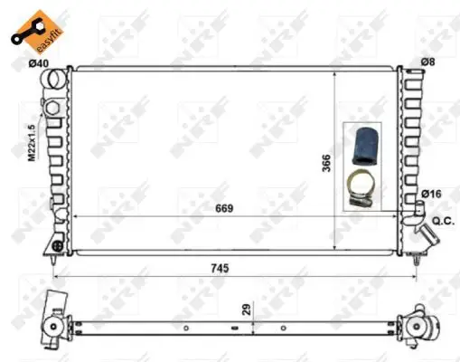NRF 58189 - Kühler, Motorkühlung - EASY FIT Highlight