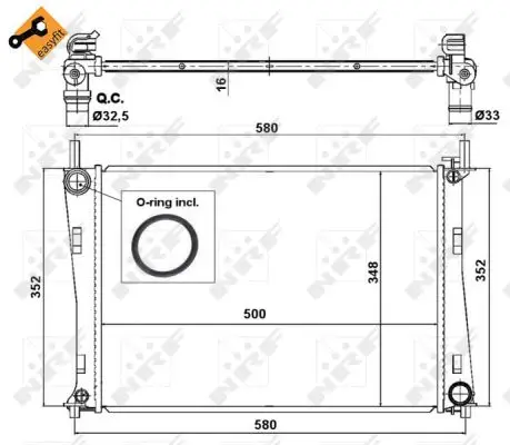 Markenware NRF 58274 - Kühler, Motorkühlung - EASY FIT