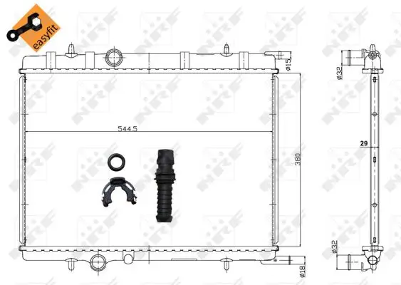 NRF 58308 - Kühler, Motorkühlung - EASY FIT Geprüft