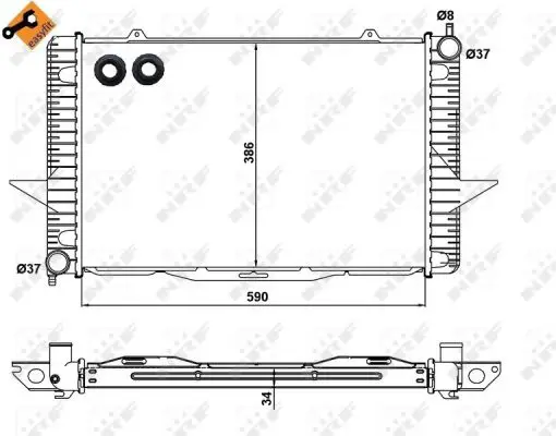 Knallerangebot NRF 58342 - Kühler, Motorkühlung - EASY FIT