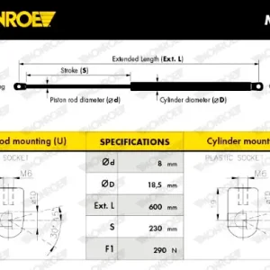 MONROE ML5020 - Gasfeder, Koffer-/Laderaum - MONROE MaxLift Ausverkauf