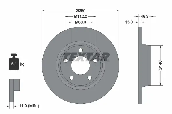 TEXTAR 92071605 - Bremsscheibe - PRO+ Jetzt Kaufen