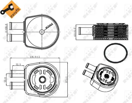 NRF 31310 - Ölkühler, Motoröl - EASY FIT Billig