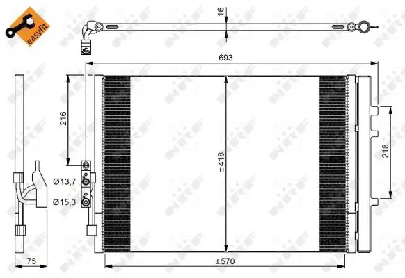 Heißes Angebot NRF 350035 - Kondensator, Klimaanlage - EASY FIT
