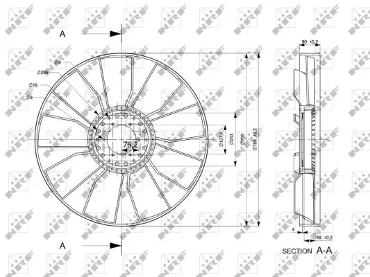 Zertifiziert NRF 49865 - Lüfterrad, Motorkühlung