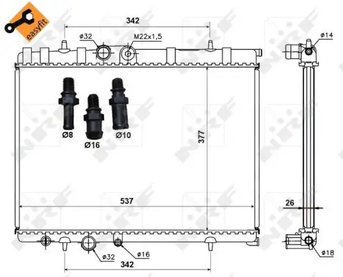 Nur Für Kurze Zeit NRF 50440 - Kühler, Motorkühlung - EASY FIT
