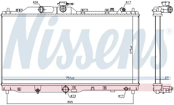 Jetzt Bestellen NISSENS 606109 - Kühler, Motorkühlung