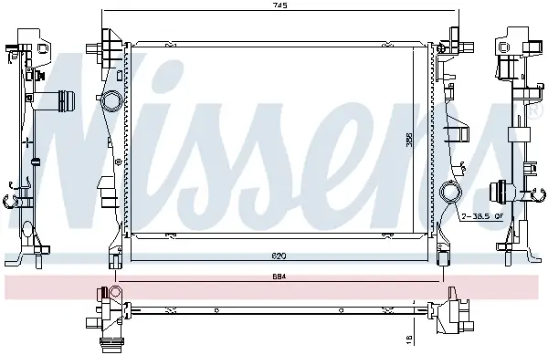 Ausverkauf NISSENS 606447 - Kühler, Motorkühlung