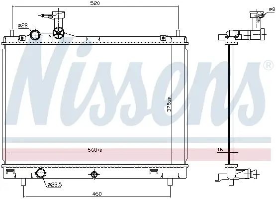 NISSENS 606700 - Kühler, Motorkühlung Knallerangebot
