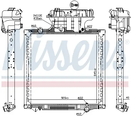 NISSENS 628757 - Kühler, Motorkühlung Echt