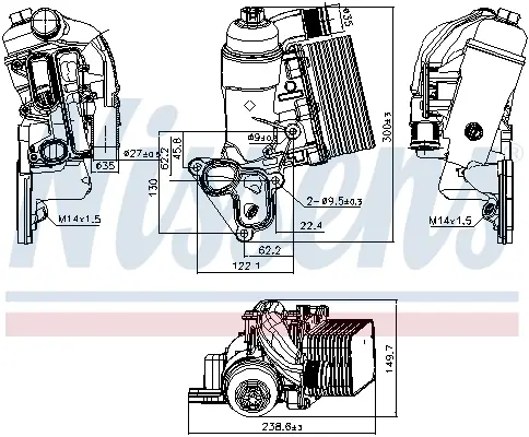Abverkauf NISSENS 90953 - Ölkühler, Motoröl - ** FIRST FIT **