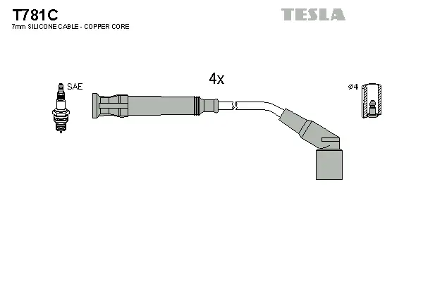 TESLA T781C - Zündleitungssatz Schneller Versand