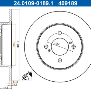 ATE 24.0109-0189.1 - Bremsscheibe Online Kaufen