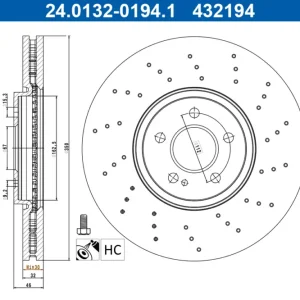 Top-Angebot ATE 24.0132-0194.1 - Bremsscheibe