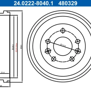 Sonderaktion ATE 24.0222-8040.1 - Bremstrommel