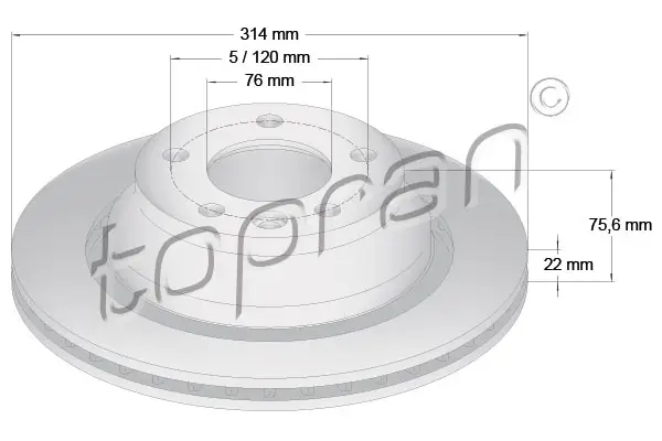 Zertifiziert TOPRAN 110 430 - Bremsscheibe