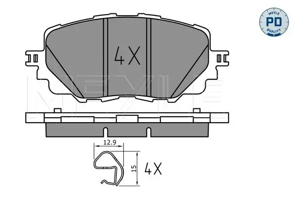 MEYLE 025 222 7115/PD - Bremsbelagsatz, Scheibenbremse - MEYLE-PD Advanced performance and design. Sale