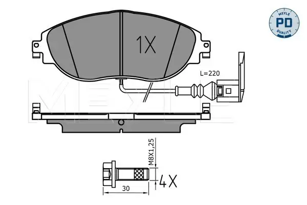 Zertifiziert MEYLE 025 251 1720/PD - Bremsbelagsatz, Scheibenbremse - MEYLE-PD Advanced performance and design.