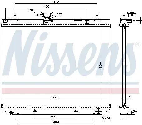 Top-Angebot NISSENS 617555 - Kühler, Motorkühlung