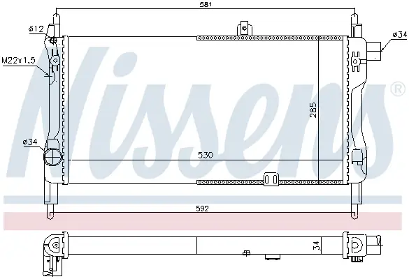 NISSENS 632381 - Kühler, Motorkühlung Preisknaller