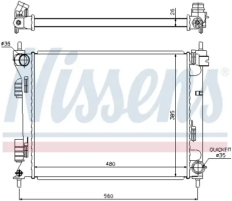Preisreduziert NISSENS 67611 - Kühler, Motorkühlung