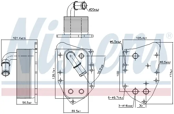 Ausverkauf NISSENS 90805 - Ölkühler, Motoröl