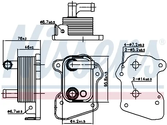 Preisreduziert NISSENS 90977 - Ölkühler, Motoröl - ** FIRST FIT **
