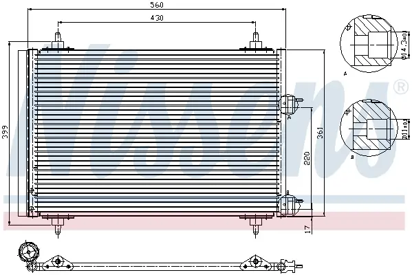 Preisreduziert NISSENS 94570 - Kondensator, Klimaanlage - ** FIRST FIT **