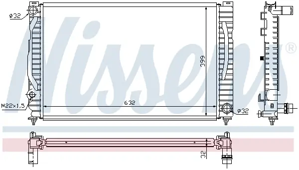 Preiswert NISSENS 60496 - Kühler, Motorkühlung - ** FIRST FIT **