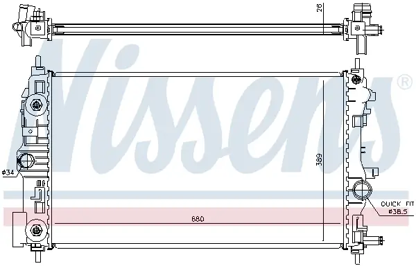 NISSENS 630723 - Kühler, Motorkühlung Knallerangebot