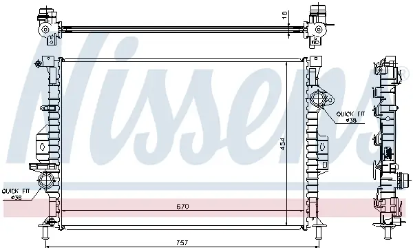 NISSENS 66857 - Kühler, Motorkühlung Meistverkauft