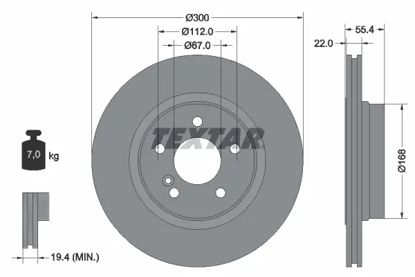 Highlight TEXTAR 92176203 - Bremsscheibe - PRO