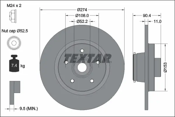 TEXTAR 92329403 - Bremsscheibe - PRO Neu