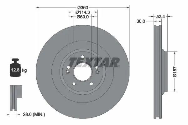 TEXTAR 92346905 - Bremsscheibe - PRO+ Markenprodukt