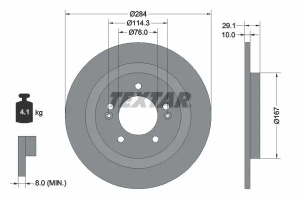 TEXTAR 92352503 - Bremsscheibe - PRO Ausverkauf