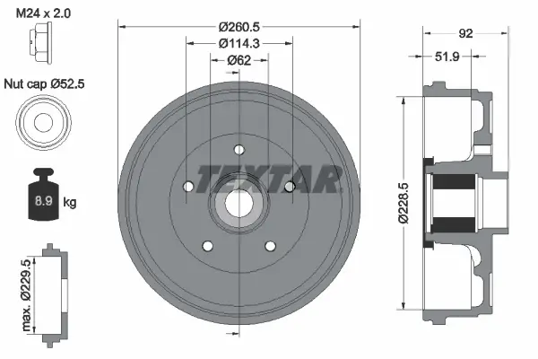 TEXTAR 94047500 - Bremstrommel Direkt Vom Hersteller