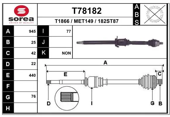 EAI T78182 - Antriebswelle Expressversand