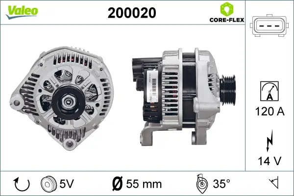 VALEO 200020 - Generator - VALEO CORE-FLEX Meistverkauft