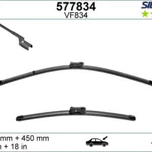 Heißes Angebot VALEO VF834 Scheibenwischer 577834 - SILENCIO FLAT BLADE SET700mm / 450mm