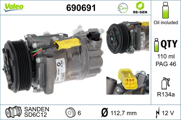 VALEO 690691 - Kompressor, Klimaanlage - VALEO RE-GEN REMANUFACTURED Heißes Angebot