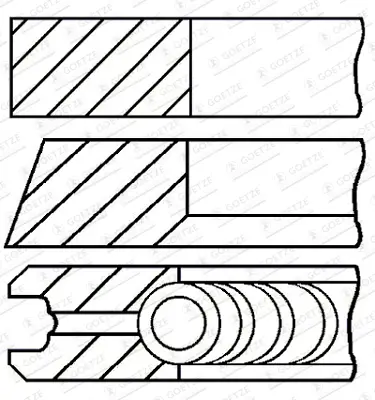 GOETZE ENGINE 08-433007-00 - Kolbenringsatz - Goetze Diamond Coated LKZ-Ring Top-Angebot