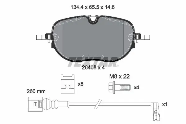 Preiswert TEXTAR 2640801 - Bremsbelagsatz, Scheibenbremse